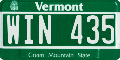 VT license plate WIN435