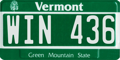 VT license plate WIN436