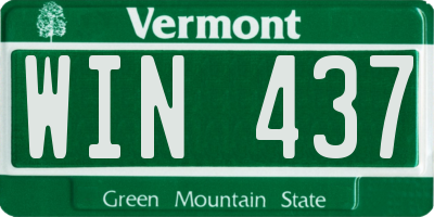 VT license plate WIN437