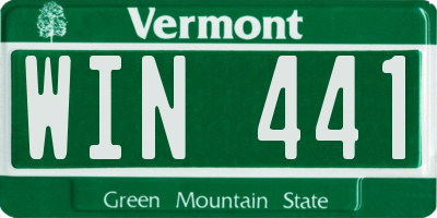 VT license plate WIN441