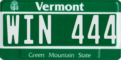 VT license plate WIN444