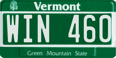 VT license plate WIN460