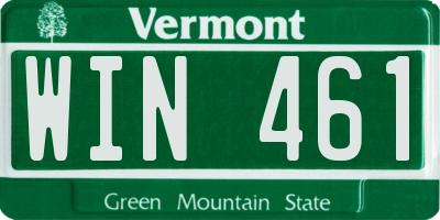 VT license plate WIN461
