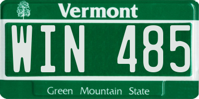 VT license plate WIN485