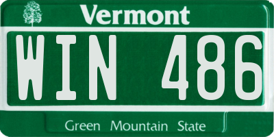 VT license plate WIN486
