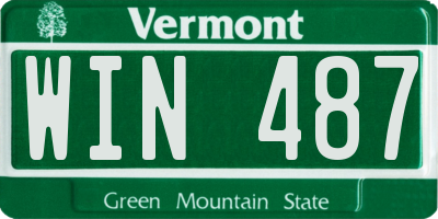 VT license plate WIN487