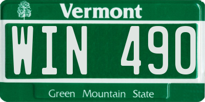 VT license plate WIN490