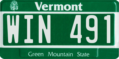 VT license plate WIN491