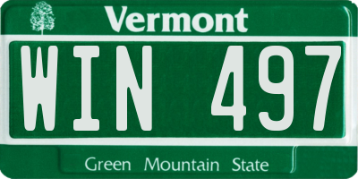 VT license plate WIN497