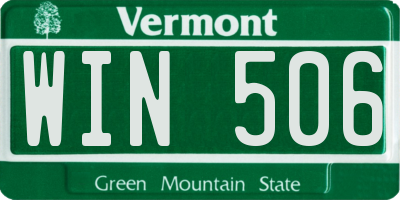 VT license plate WIN506
