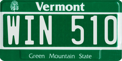 VT license plate WIN510