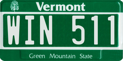 VT license plate WIN511