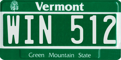 VT license plate WIN512