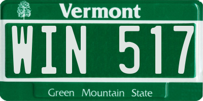 VT license plate WIN517