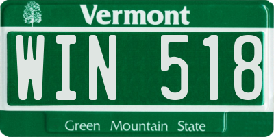 VT license plate WIN518