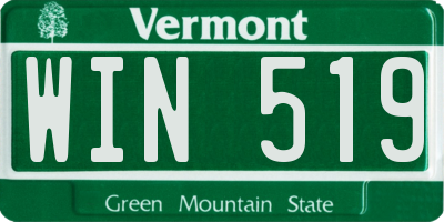 VT license plate WIN519