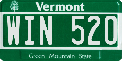 VT license plate WIN520