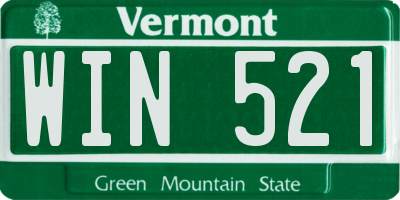 VT license plate WIN521