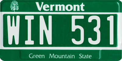 VT license plate WIN531