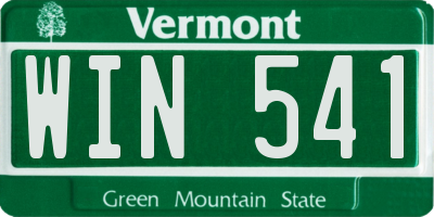 VT license plate WIN541