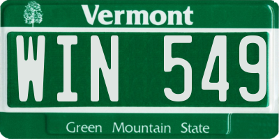 VT license plate WIN549
