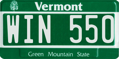 VT license plate WIN550