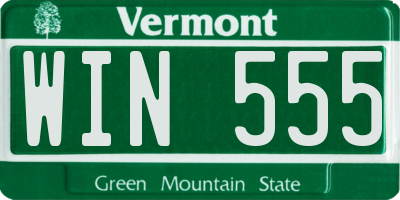 VT license plate WIN555