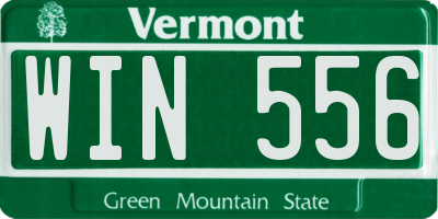 VT license plate WIN556