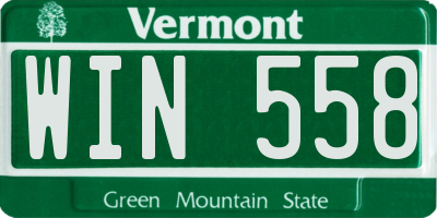 VT license plate WIN558
