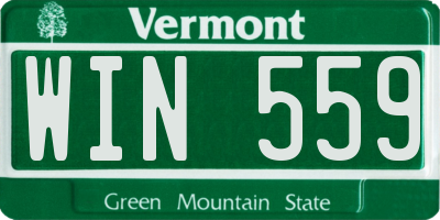 VT license plate WIN559
