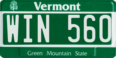VT license plate WIN560