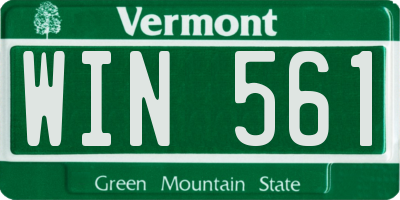 VT license plate WIN561