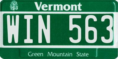 VT license plate WIN563