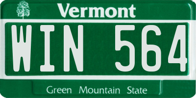 VT license plate WIN564