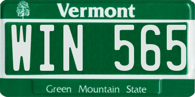 VT license plate WIN565