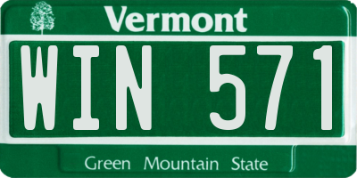 VT license plate WIN571