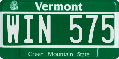 VT license plate WIN575