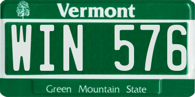 VT license plate WIN576