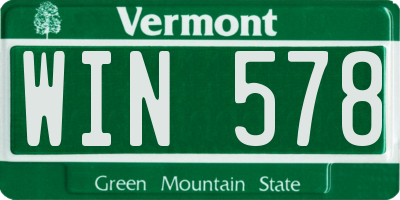 VT license plate WIN578