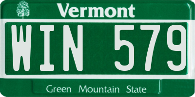 VT license plate WIN579