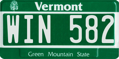 VT license plate WIN582