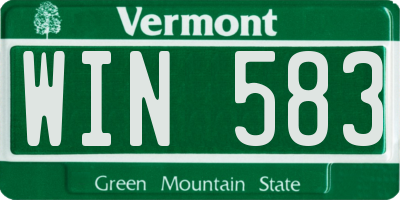 VT license plate WIN583