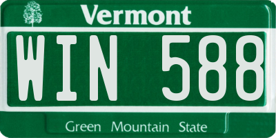 VT license plate WIN588