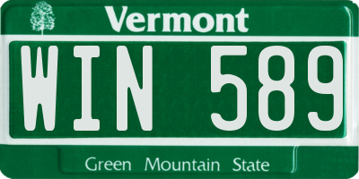 VT license plate WIN589