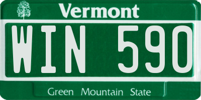 VT license plate WIN590