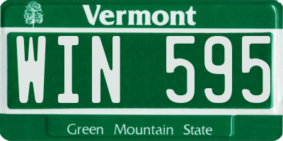 VT license plate WIN595