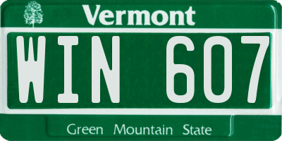 VT license plate WIN607