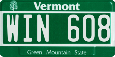 VT license plate WIN608