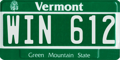 VT license plate WIN612