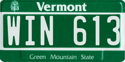 VT license plate WIN613